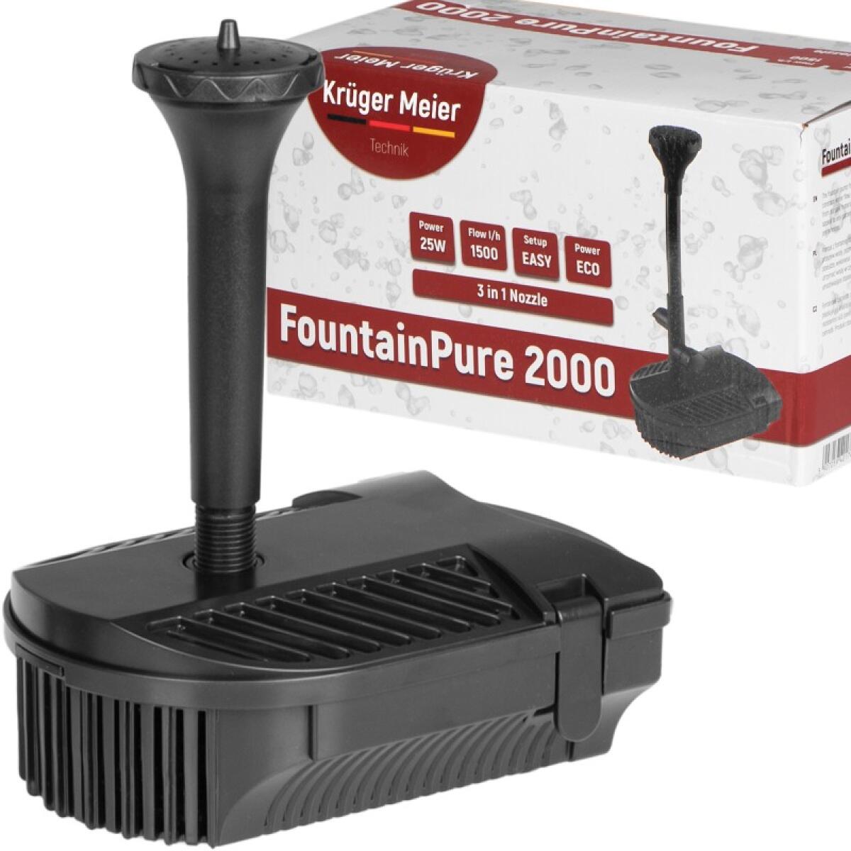 Фонтан-фильтр для пруда Kruger Meier FountainPure 2000 - 3 в 1: насос, фильтр, фонтан (1500 л/ч)