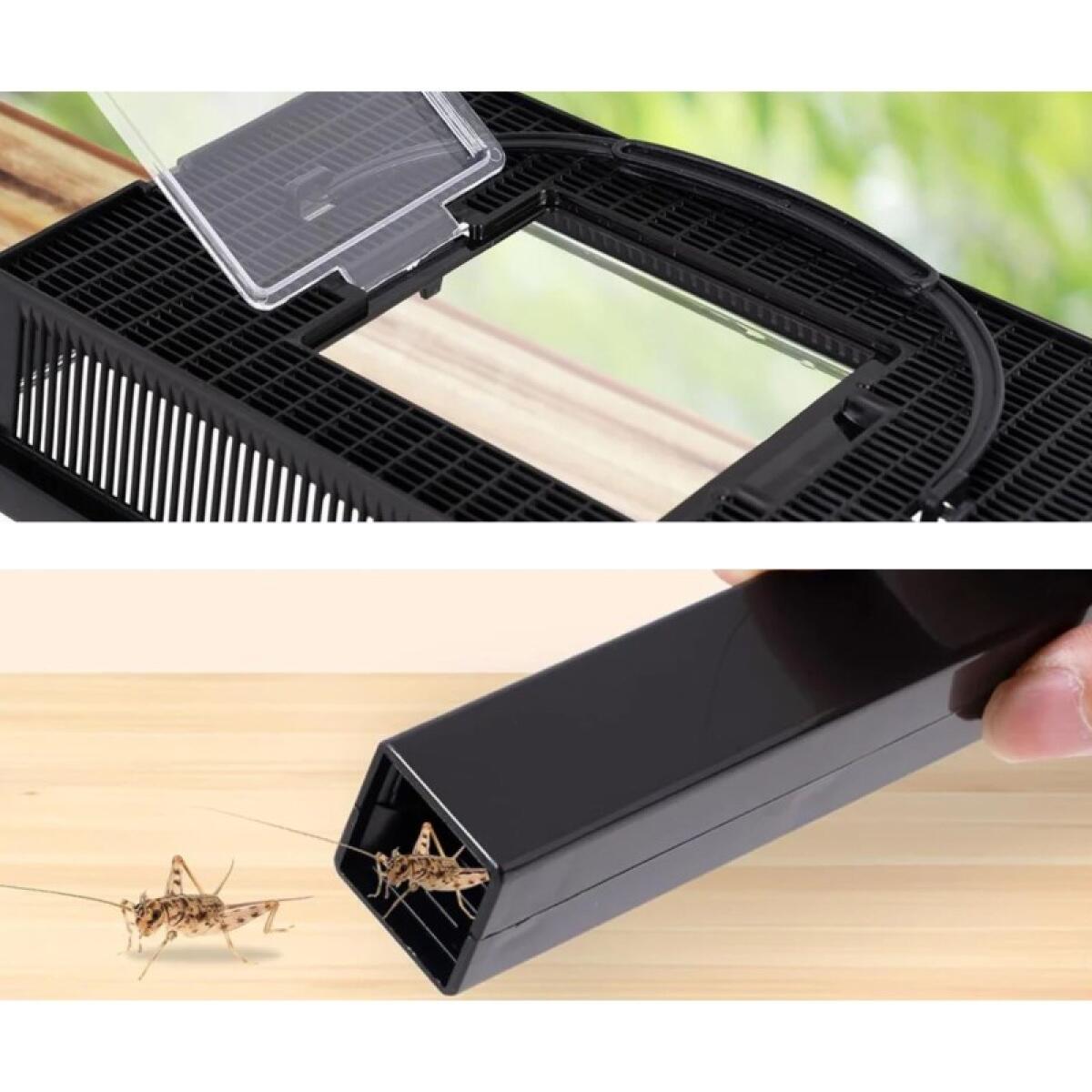 Контейнер для цвіркунів Repti-Zoo Crickets Keeper, з трубками для годування, вентиляцією та мисками, 19×11×15 см
