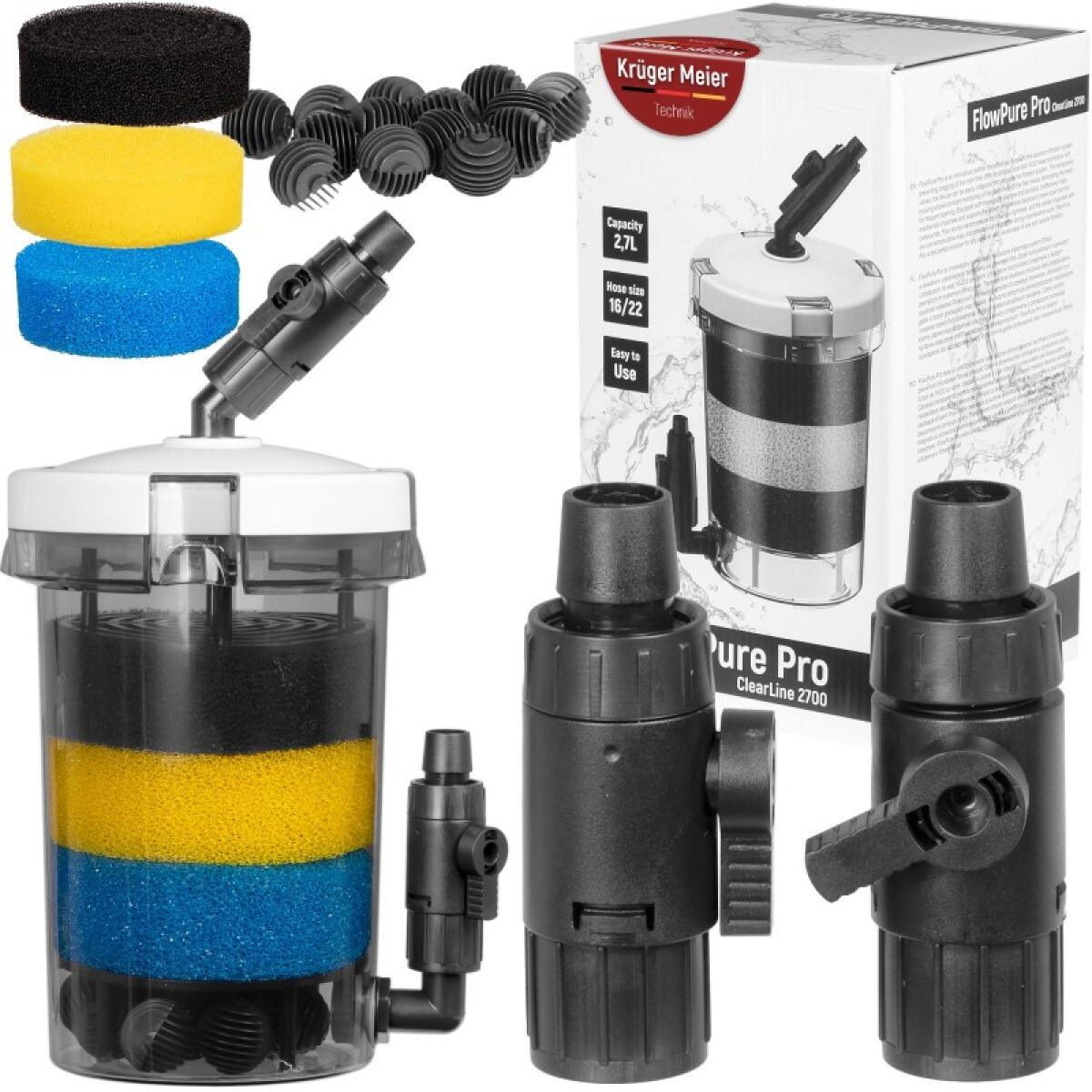 Зовнішній префільтр для акваріума Kruger Meier FlowPure Pro 2700 (16/22 мм) - 2.7 л