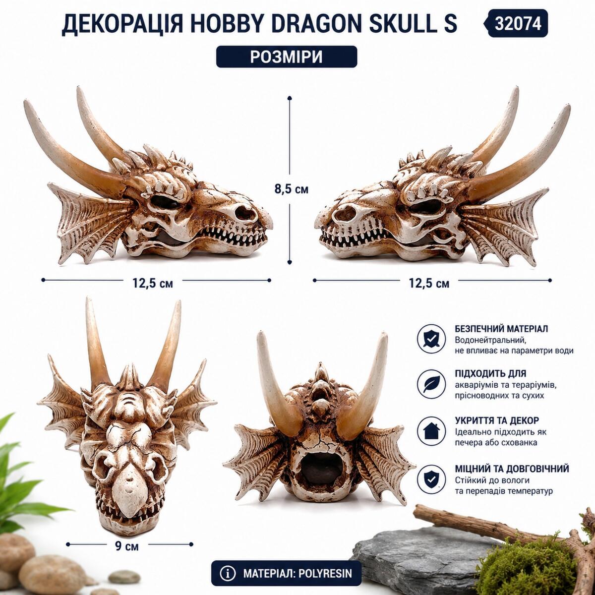 Декорація череп дракона Hobby Dragon Skull S 12,5×9×8,5 см для акваріума і тераріума (32074)