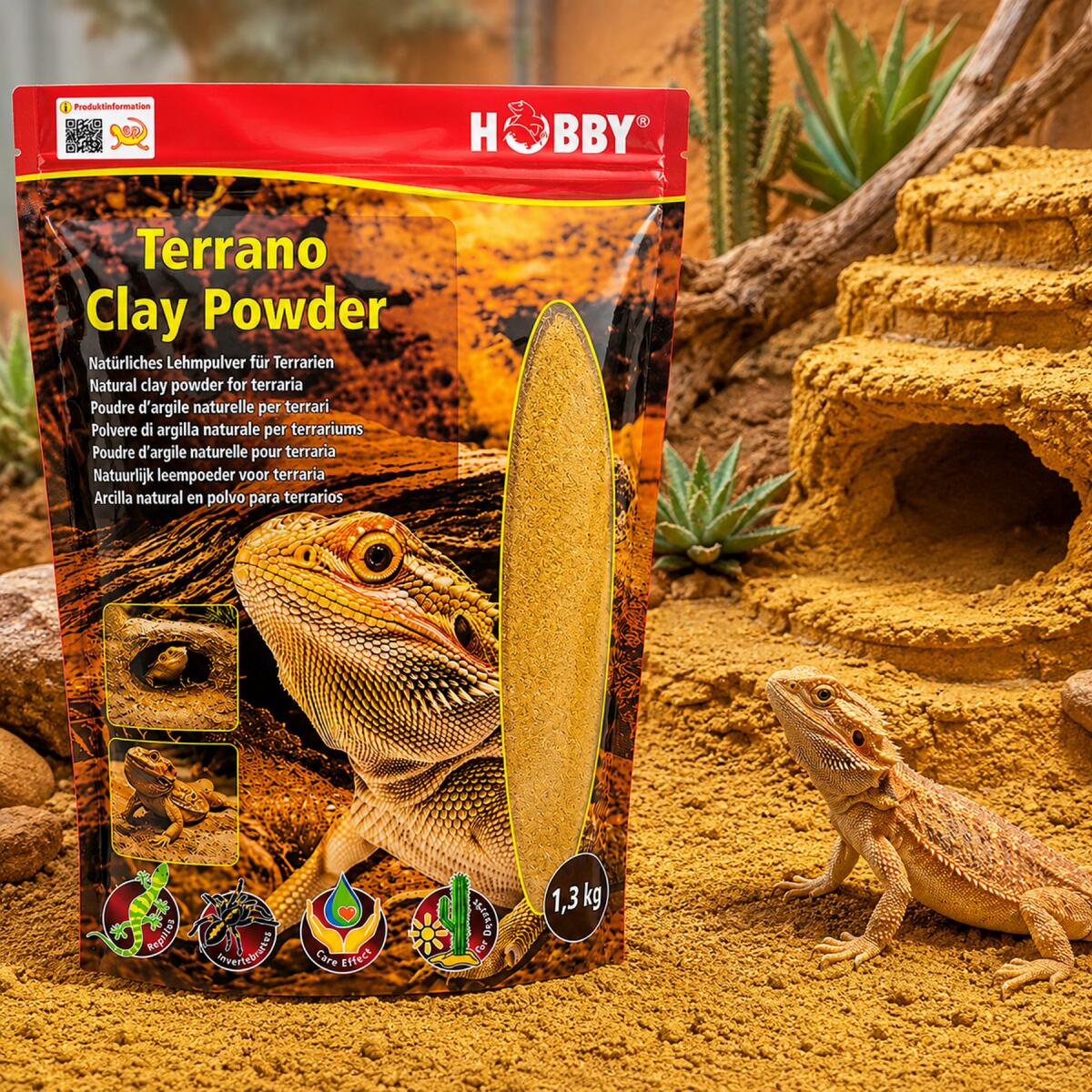 Глиняний порошок для тераріумного субстрату Hobby Terrano Clay Powder yellow 1,3 кг (33212)
