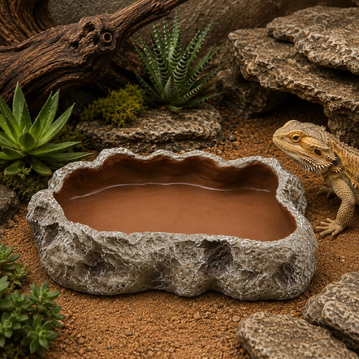 Миска для тераріуму Hobby Cera Dish Granite 4 22x17x4см (37803) поїлка та годівниця під натуральний камінь