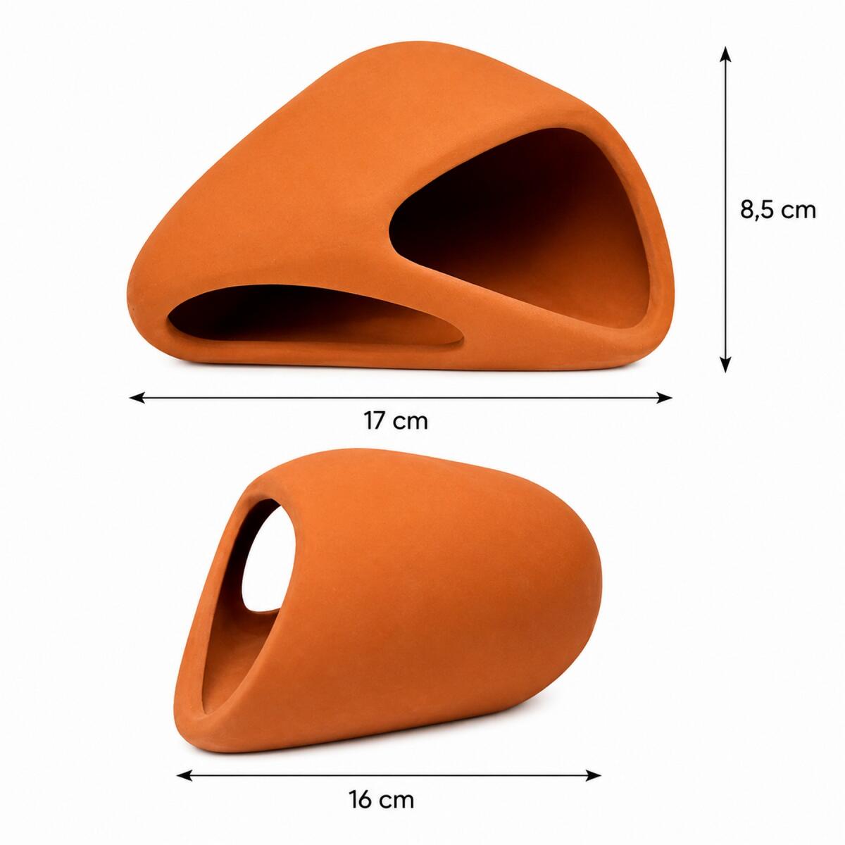 Декорація Hobby Wave Cave 2 red 17x16x8,5 см - керамічне укриття для риб і креветок в акваріумі (41659)