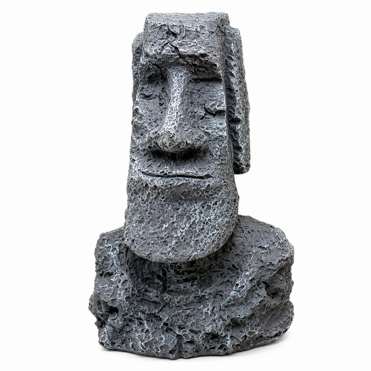 Декорація Hobby Moai Ora 1 12,5×11,5×17,5 см - статуя Моаї з укриттям для акваріума і тераріуму (41716)
