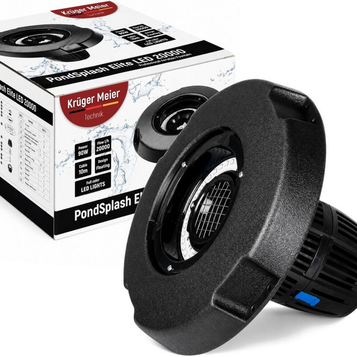 Фонтан, аератор для ставка Kruger Meier PondSplash Elite LED 20000 з LED-підсвіткою 20000 л/год
