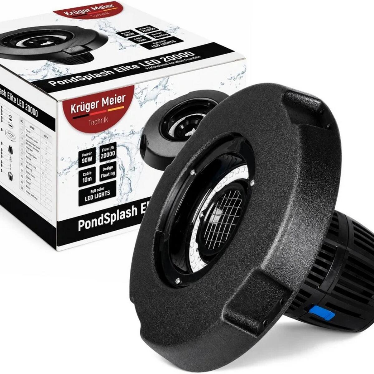 Фонтан, аератор для ставка Kruger Meier PondSplash Elite LED 40000 з LED-підсвіткою 40000 л/год