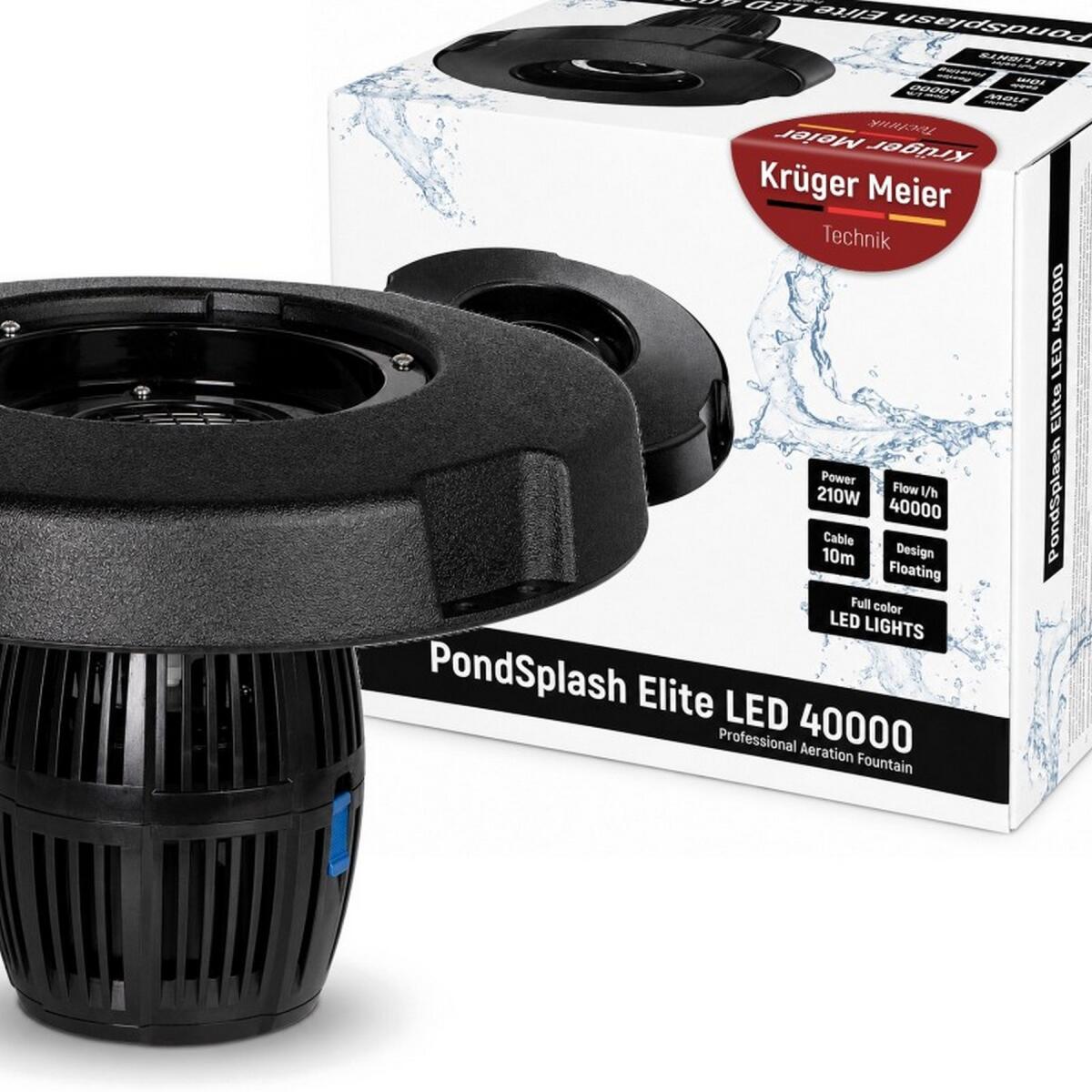 Фонтан, аератор для ставка Kruger Meier PondSplash Elite LED 40000 з LED-підсвіткою 40000 л/год