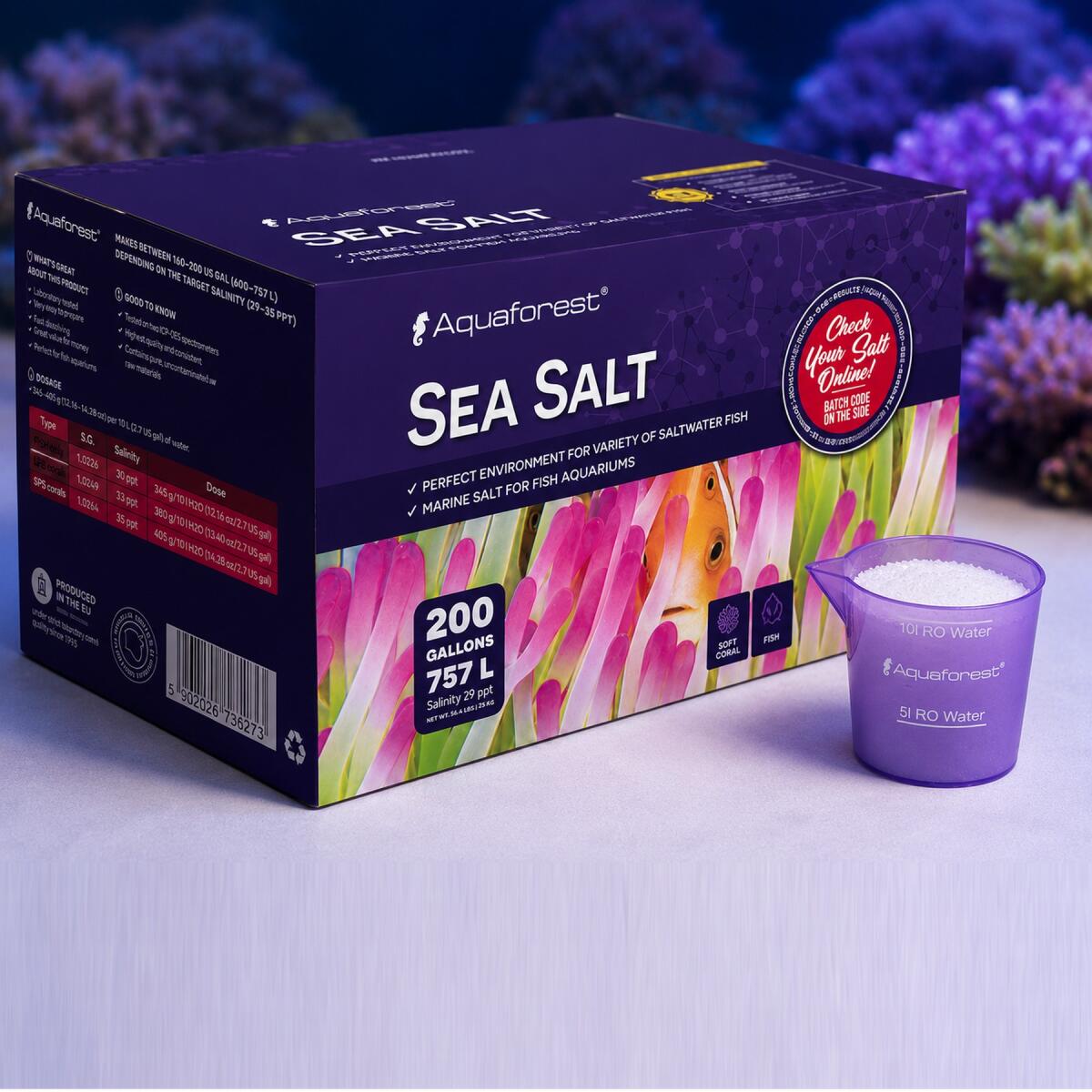 Сіль для морського акваріуму Aquaforest Sea Salt 25 кг для риб і м'яких коралів