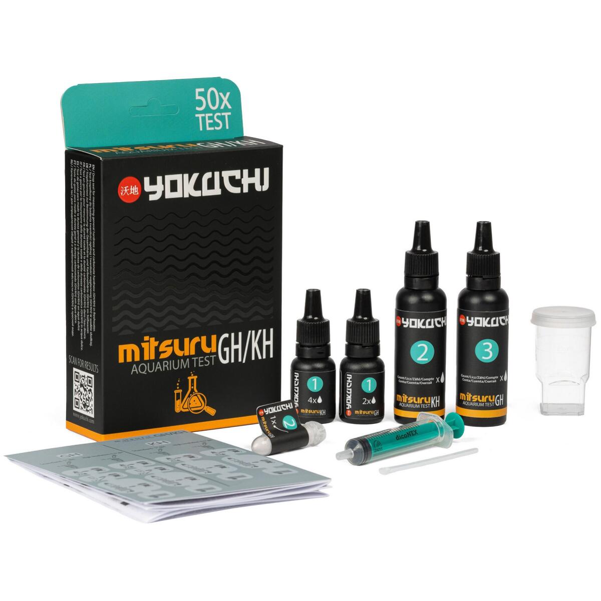 Тест жорсткості води GH, KH Yokuchi Mitsuru Aquarium Test GH/KH 50 тестів
