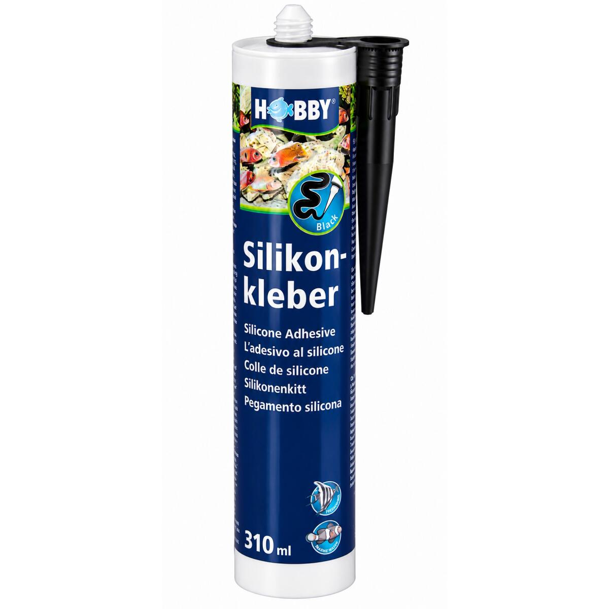 Силікон чорний для акваріумів та тераріумів Hobby Silicon Adhesive black 310 мл (11945)