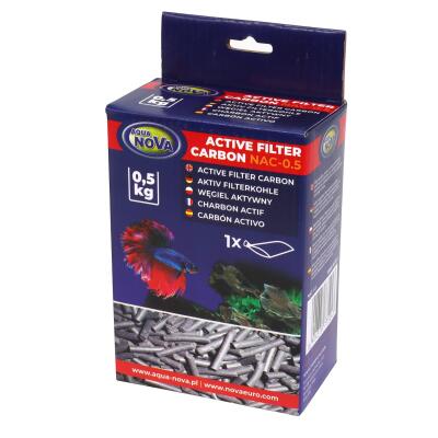 Активоване вугілля Aqua Nova Carbon 0.5кг (NAC-0,5) для акваріума з мішком