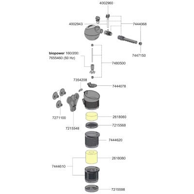 Внутрішній фільтр Eheim Biopower 160 (2411020) з багатошаровою фільтрацією для акваріумів до 160 л