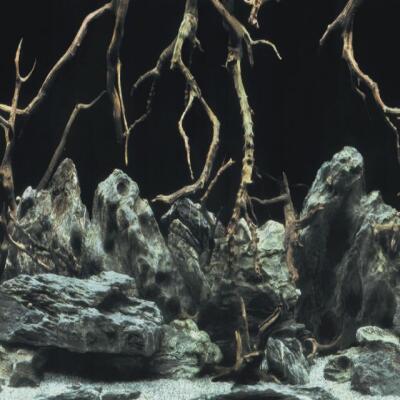 Акваріумний задній фон Aqua Nova Синє море/Камені з корчами 150x60см (TREE ROOTS/WATER XL)