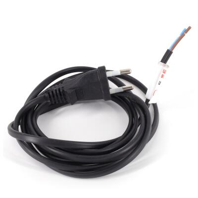 Шнур с вилкой 220В 2×0,75 черный 2 м — кабель питания для электроклапанов и приборов
