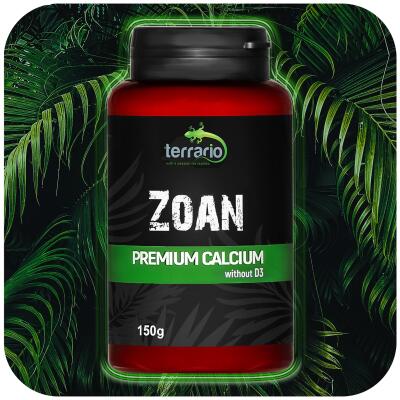 Кальцій без вітаміну D3 для рептилій Terrario Zoan Calcium without D3 150г.