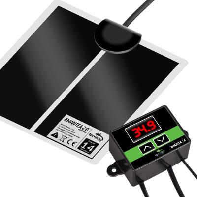 Нагрівальний мат з термостатом Terrario Amantea 2.0 14W 28x28см