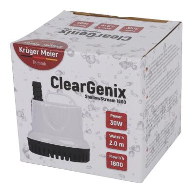 Помпа підйомна з низьким зануренням Kruger Meier ClearGenix 1800 л/г для фонтанів, акваріумів, ємностей