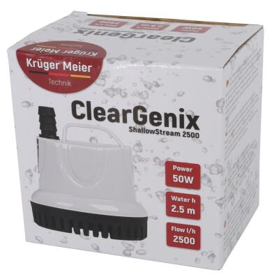 Помпа підйомна з низьким зануренням Kruger Meier ClearGenix 2500 л/г для фонтанів, акваріумів, ємностей