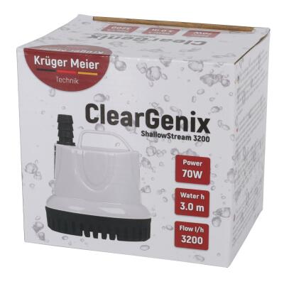 Помпа підйомна з низьким зануренням Kruger Meier ClearGenix 3200 л/г для фонтанів, акваріумів, ємностей