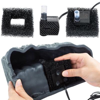 Декоративный фильтр-водопад Repti-Zoo Turtle Filter Rock GLB09 в форме скалы для черепах, крабов и амфибий (350 л/ч, до 90 литров)