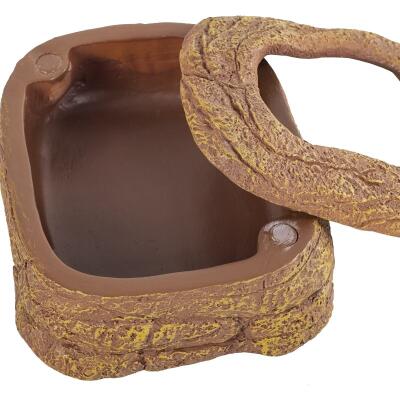 Миска магнитная для живого корма Repti-Zoo Magnetic Food Dish 9×7×4 см (ERB45) с имитацией скалы для террариумов