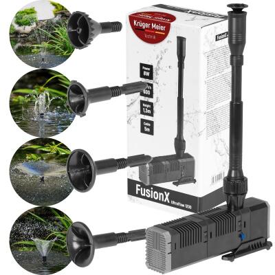 Насос-фонтан з подвійним фільтром Kruger Meier FusionX 1200 для декоративного ставка 3-в-1 (600 л/г)