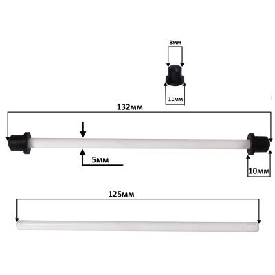 Вісь керамічна для акваріумних фільтрів і насосів 5x125 мм з гумовими втулками