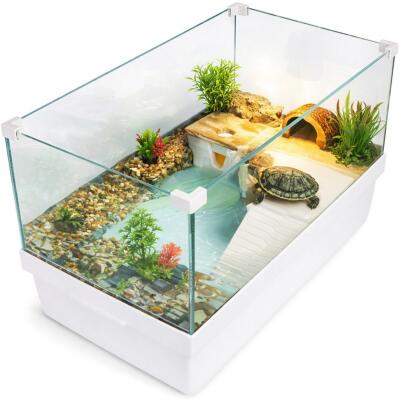 Тераріум-акваріум для черепахи Kruger Meier CostaLuna 41×23×26 см з островом, фільтром і зливом води