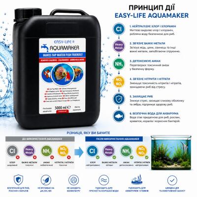 Кондиціонер і детоксикатор води Easy-Life AquaMaker 5000мл (AQM5000) для акваріума та ставка