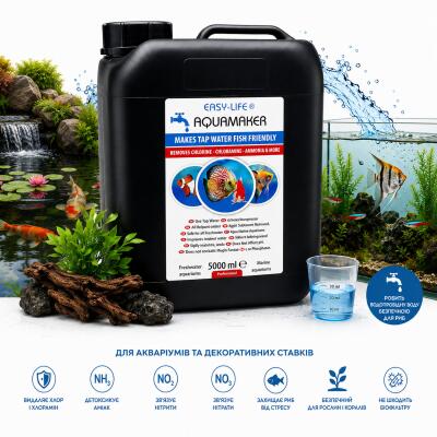 Кондиціонер і детоксикатор води Easy-Life AquaMaker 5000мл (AQM5000) для акваріума та ставка