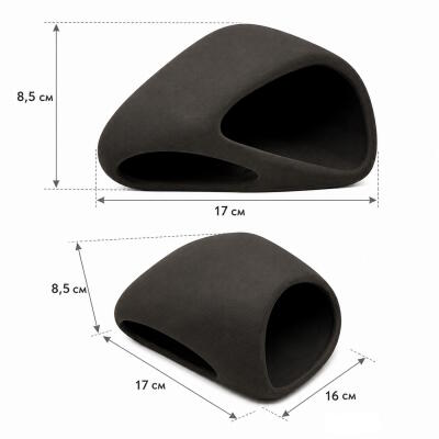 Декорація Hobby Wave Cave 2 dark 17x16x8,5 см - керамічне укриття для риб і креветок в акваріумі (41656)