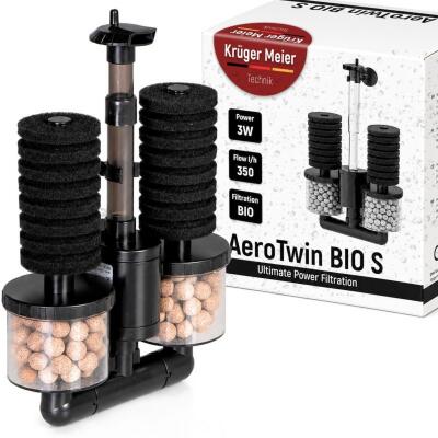 Внутрішній фільтр Kruger Meier AeroTwin BIO S для акваріума 20-60 л, 350 л/год, 3 Вт