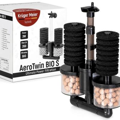 Внутрішній фільтр Kruger Meier AeroTwin BIO S для акваріума 20-60 л, 350 л/год, 3 Вт