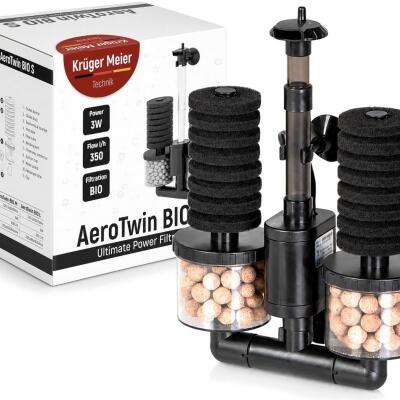 Внутрішній фільтр Kruger Meier AeroTwin BIO S для акваріума 20-60 л, 350 л/год, 3 Вт