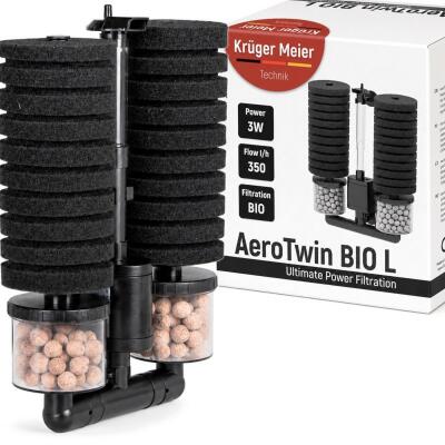 Внутрішній фільтр Kruger Meier AeroTwin BIO L для акваріума 60-120 л, 350 л/год, 3 Вт