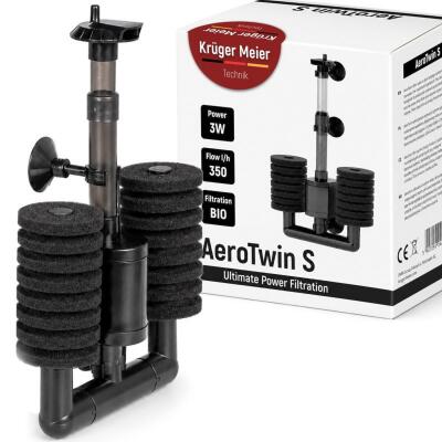 Внутрішній фільтр Kruger Meier AeroTwin S для акваріума 20-60 л, 350 л/год, 3 Вт