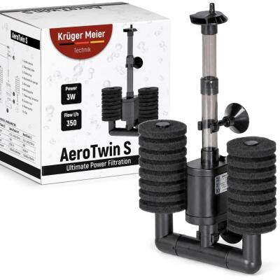 Внутрішній фільтр Kruger Meier AeroTwin S для акваріума 20-60 л, 350 л/год, 3 Вт