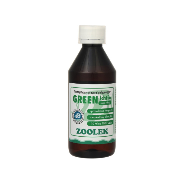 Препарат проти риб’ячої віспи, іхтіофтіріозу Zoolek Green Ichtio 250мл (0048)