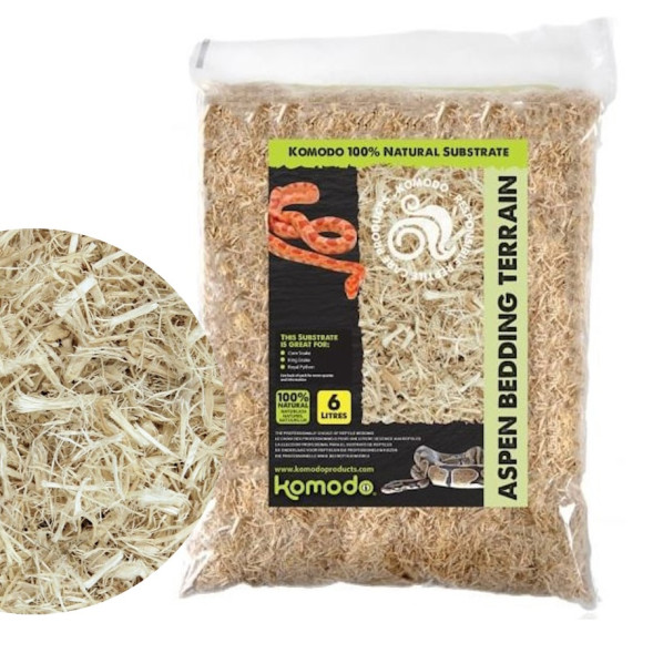 Субстрат з осикового дерева Komodo Aspen Bedding 6л (U46035) для змій, рептилій та гризунів