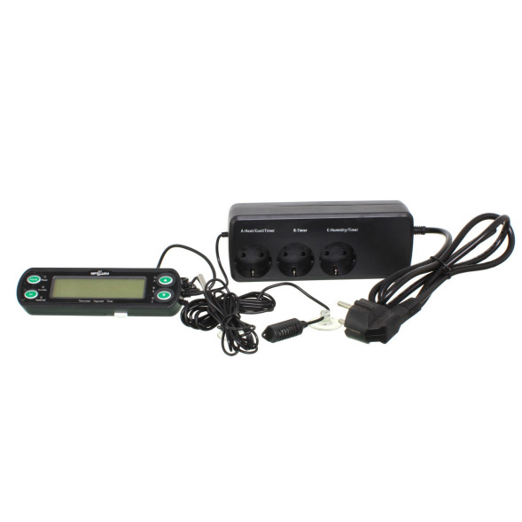 Термостат-гігростат з таймером Repti-Zoo Controller Deluxe THC09 (3 канали, LCD дисплей, день/ніч)