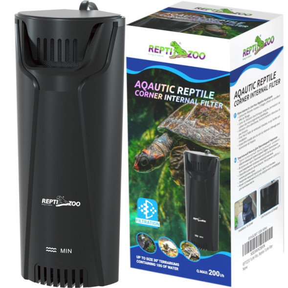 Внутрішній фільтр Repti-Zoo Aquatic Corner Filter (GLB07) для тераріумів із черепахами, рибами та амфібіями (200 л/год, до 38 літрів)