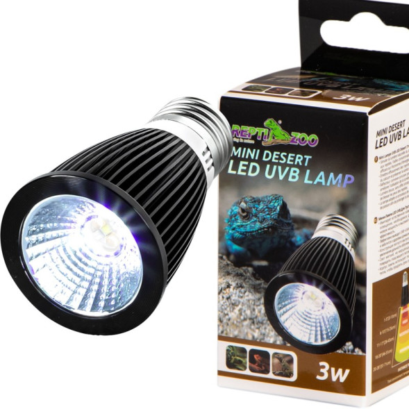 Лампа Repti-Zoo LED UVB 10.0 Desert 3W для пустельного тераріуму