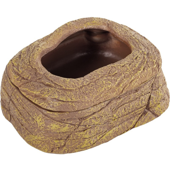 Миска магнітна для живого корму Repti-Zoo Magnetic Food Dish 9×7×4 см (ERB45) з імітацією скелі для тераріумів