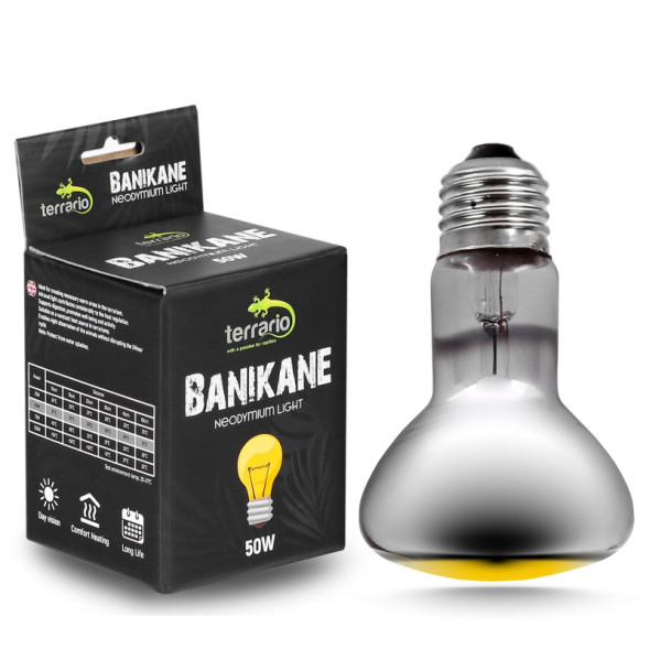 Неодимова лампа Terrario Banikane Neodymium Light 50W – обігрівальна UVA лампа для тераріуму